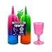 Party Essentials Hard Plastic Two Piece 5-1/2-Ounce Wine Glasses, Assorted Neon, 20 Count