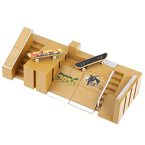 AODD Finger Board Skate Park Kit, 5pcs Skate Park Kit Ramp Parts, Mini Finger Skateboard Fingerboards Ultimate Parks with2 Pcs Finger Boards, an Indoor Sport Suitable for All Ages - Thumbnail 6