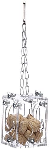 Birds Foraging Toys Parrot Creative Intelligence Growth IQ Interactive Acrylic Box Feeding Toy (square)