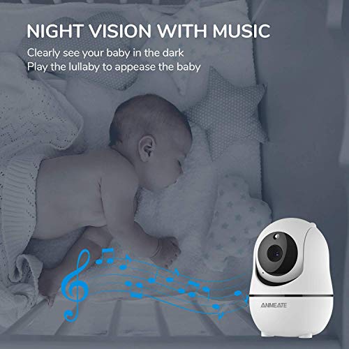 ANMEATE Baby Monitor with Remote PanTiltZoom Camera, 3.5” Large