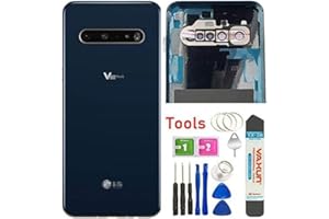 FXDTECH V60 Back Glass Replacement Door Housing Cover Panel Assembly Parts for LG V60 ThinQ V600 5G All US Verison + Eject Pin W/Tools Blue