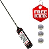 Accurate Digital Food Thermometer by Intel Kitchen + 2 Sets of Free Batteries (DFTA01) Professional Internal Meat Thermometer for Oven & Barbecue Grill Cooking. For Beef, Pork, Chicken, Turkey