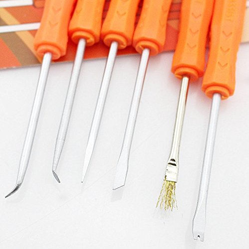JAKEMY JM-Z01 Soldering Assist Tool 6-Piece Repair Set, Desoldering Tool PCB Soldering Aids Cleaning Kit for surface mount components, removing chips from sockets, repairing electronics - Thumbnail 2