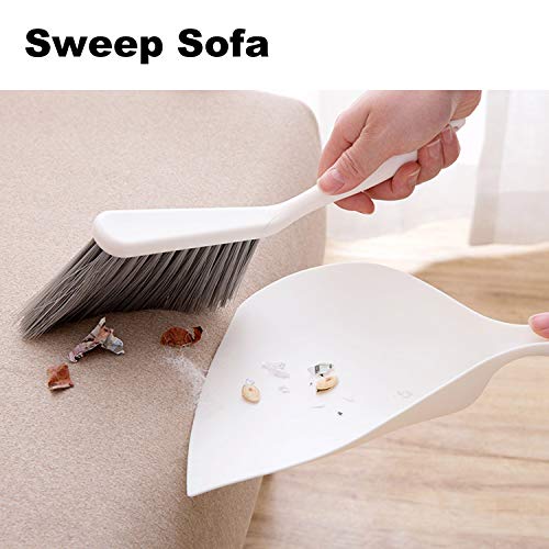 Kehrschaufel und Pinsel Set für Hausboden Sofa Schreibtisch Reinigung ergonomische Pinsel Design (Weiß) – Bild 5