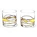 Antoni Barcelona Whiskey Bourbon Crystal Glasses 12Oz SET 2 Gold Line Hand Painted Mouth Blown Crystal Unique Stunning Presents for Dad Father's Men's Retirement Birthday's Scotch Old Fashioned Glass