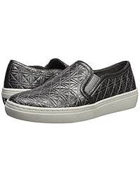 Skechers Women's Goldie-Distressed Metallic Quilted Slip on Sneaker