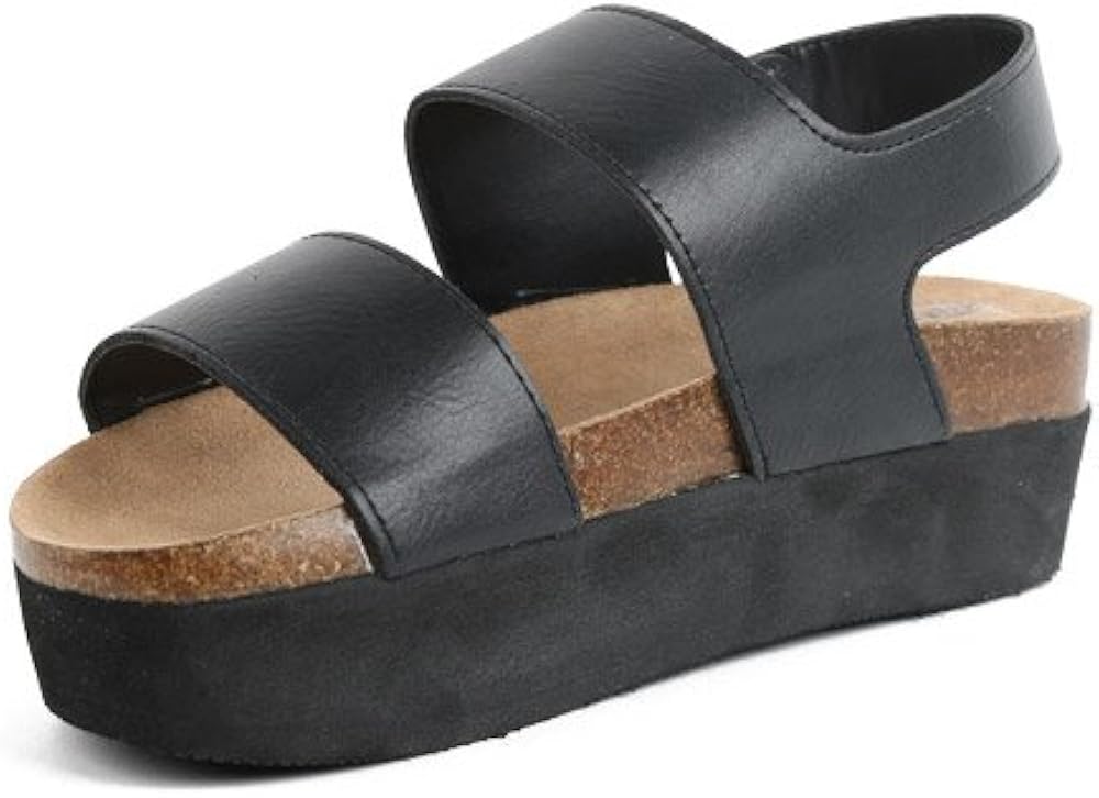 Amazon.com | Breckelle's FREDA-14 Women's Double Strap Velcro Ankle Strap Platform Sport Sandal 