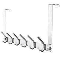 YISMAN Over The Door Hook, SUS 304 Stainless Steel Heavy Duty Door Hanger for Coats Robes Hats Clothes Towels, Hanging Towel Rack Organizer