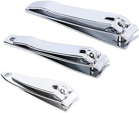 Nail Clippers Set, Stainless Steel Fingernails Clippers &amp; Toenails Clippers (3-Packs)