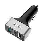 Quick Charge 3.0 Car Charger, UNITEK 42W 3 Port USB Aluminum Car Charger With QC 3.0 ( Quick Charge 2.0 Compatible ) And SmartID Technology
