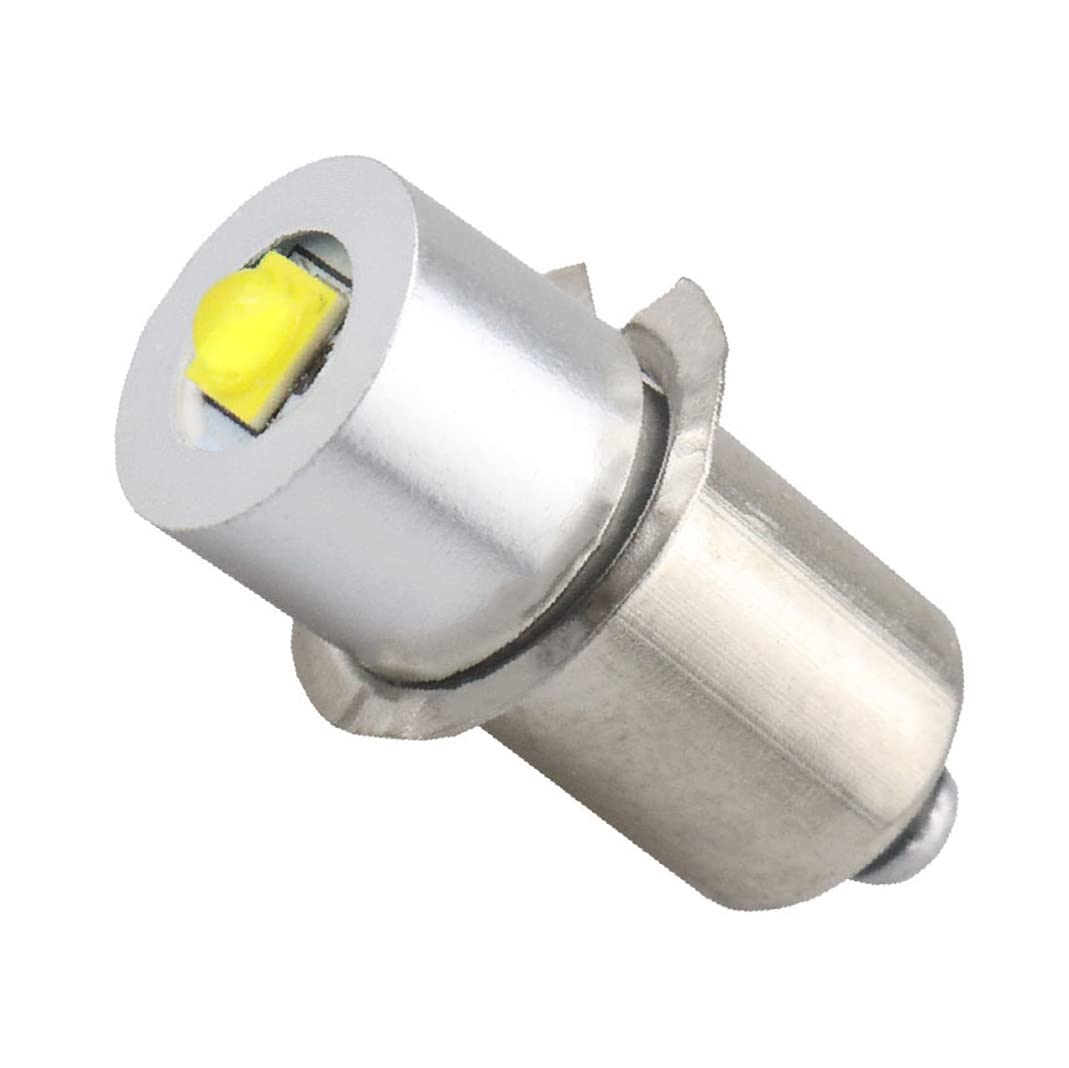 VOANZO 2 Count 6V LED Torch Bulb, White Light, 3W P13.5S, 150-200 Lumens, Energy Efficient, Touch Control, Replacement for DEWALT & MAGLITE LED Torch