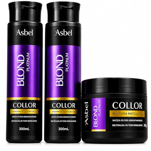 Asbel Kit Blond Platinum Shampoo Condicionador Máscara 300g