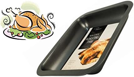 Large Non Stick Deep Roasting Pan Turkey Tray Veg Baking Tin Cooking Oven Dish