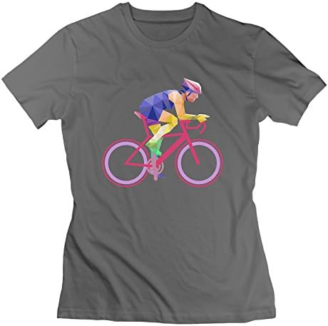 SLIAT Women's Polygonal Art Cyclist Diamond Design T-shirts DeepHeather