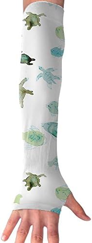 Fish Turtle Watercolor Pattern Arm Sleeves Outdoor Sports Bike Cycling Hiking Arm Warmer Arm Protector Barcer Shooting UV Protection Sun Protection