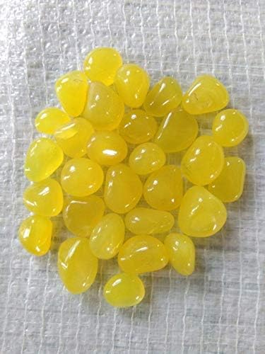 Universal Fountain Natural Polished Glossy Decorative Stones , Standard Size, Yellow (500 g)