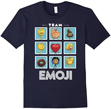 Mens The Emoji Movie Team Emoji Panels Graphic T-Shirt XL Navy