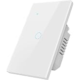 HQL Smart Light Switch 1 Gang, 2.4GHz Wi-Fi Touch Wall Switch Compatible with Alexa and Google Home,Voice Control, Remote Control, Timer &amp; Schedule UL Certified, No Hub Required