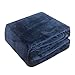 Luxury Collection Microplush Flannel Fleece Blanket | Ultra Soft 380 GSM Lightweight All-Season Anti-Static Throw/Blanket for Sofa Couch Bed (Throw (50'' x 60''), Navy Blue)