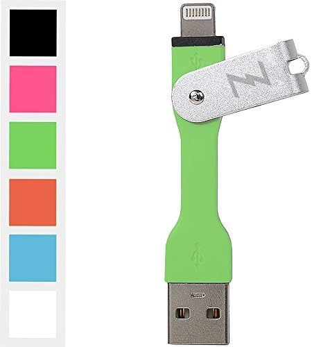 Lightning to USB Short Keychain Cable 3 inch for Cellphone Charge &amp; Sync Connector/Adapter USB Data Cable for Apple iPhone 6 Plus / 6 / 5s / 5c / 5, iPad Air 2 / iPad Air / Mini 3 / Mini 2 / Mini / 4th, iPod touch 5th and iPod nano 7th-By iZapp (Green)