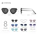 VIVIENFANG Women Cat Eye Mirrored Sunglasses (Polarized,Lightweight Metal), Oversized Fashion Sunnies 86798A Pink