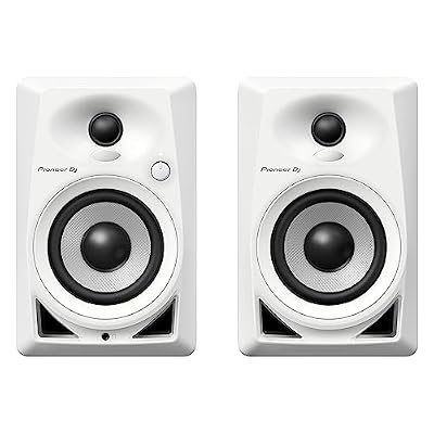 Pioneer DJ DM-40-W - 21W 4" Two-Way Active Monitor - White (Pair)