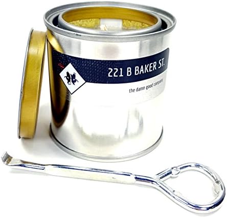 221 B BAKER STREET, Upscale 100% Hand Poured Soy Wax Candle. Be transported to Sherlock's study. Smells of fresh tobacco, black tea, jasmine (and a stack of open files) (Tin, 8 ounce)