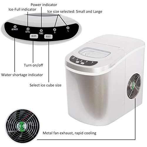 Smad Portable Electric Ice Maker Machine Ice Makers Countertop-Touch Buttons Digital Bullet Ice Cube, 26 lbs/24h
