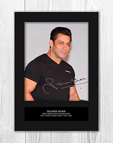 Salman Khan 1 Mt Signed Autograph Reproduction Photo A4 Print Card Mounted Amazon Co Uk Kitchen Home salman khan 1 mt signed autograph