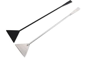 ESOWEMSN 2pcs Stainless Steel Aquarium Tank Aquarium Spatula Long Sand Spatula Scrapers Shovel Fish Tank Aquatic Plant Tools(black,silver)