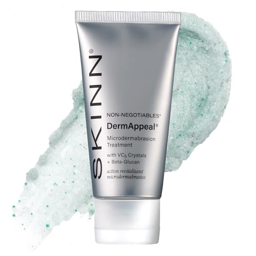 SKINN DermAppeal Microdermabrasion Facial Scrub - Anti-Aging Face Exfoliating Treatment for Dark Spots, Wrinkles & Dull Skin - Men & Women Brightening Exfoliator with Vitamin C & Fruit Enzymes - 2oz