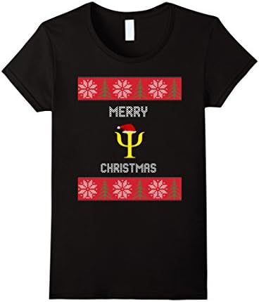 Psychology Symbol Ugly Christmas Sweater Style T-Shirt - Female Large - Black