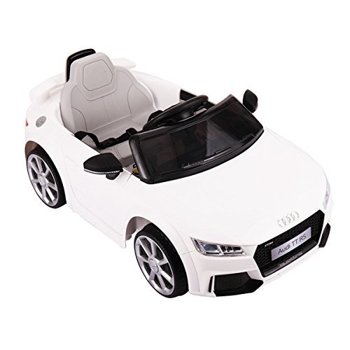 JAXPETY Audi TT 12V Electric Kids Ride On Car Licensed MP3 LED Lights RC Remote Control White