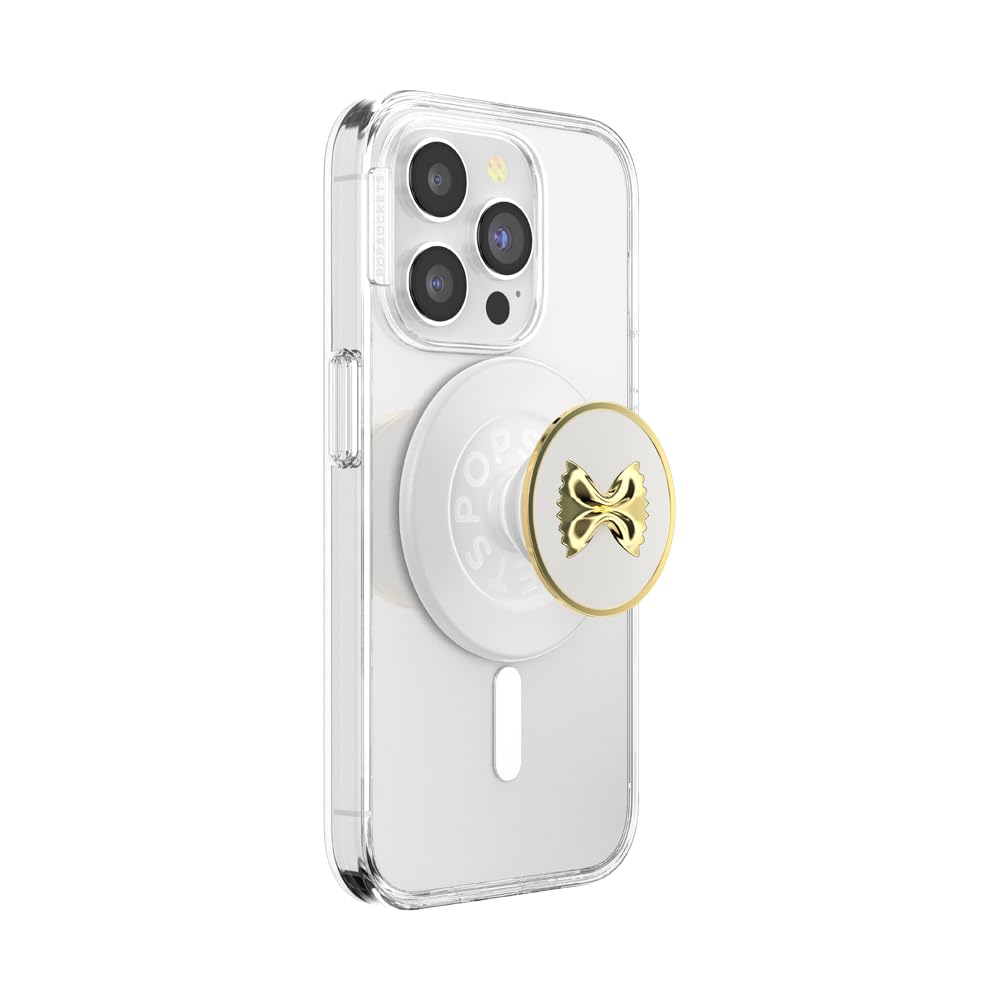 PopSockets PopGrip for MagSafe, Magnetic Phone Grip & Stand, Swappable Top, Secure Grip for iPhone MagSafe Cases, Kickstand for Hands-Free Viewing, Wireless Charging Compatible - Enamel Pasta