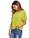 SweatyRocks Women's Casual Summer Tops Floral Embroidered Short Sleeve T Shirt Yellow Large