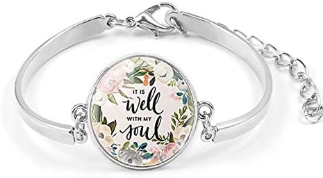 AITU bracelet of Psalm bracelet Art image of glass dome bracelet Bible charms verse quote gift for Christian