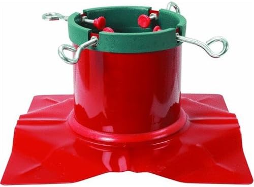 Tree Stands - Santa's Solution Extreme Heavy Duty Red Steel Christmas Tree Stand - For Live Trees Up To 9' Tall