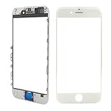 MMOBIEL Front Glass for iPhone 7 Plus (White) Display Touchscreen incl. Pre-installed Bezel Frame + Earpiece Mesh Replacement