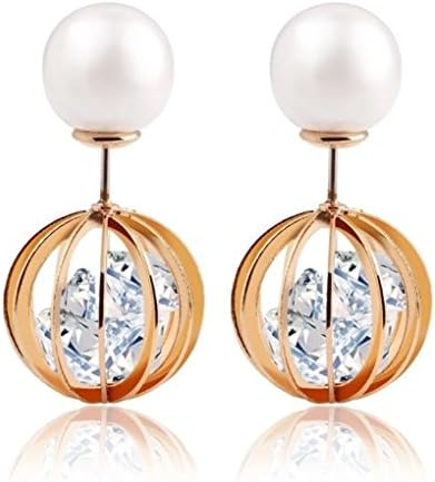 Fiorozy Double-sided Earrings with Simulated Pearl and Crystal