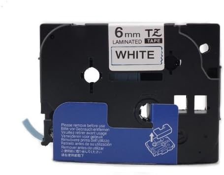 ESEN Replacement Brother Laminated Laber Tape,1/4 Inch, Black on White (TZ211,) Retail Packaging