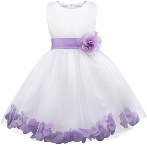 Girls Petals Tulle Princess Wedding Pageant Party Flower Girl