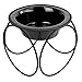 Platinum Pets Olympic Single Diner Feeder with Stainless Steel Dog Bowl, Large, Midnight Black