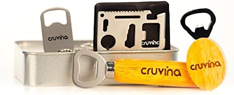 Bottle Opener Gift Set - Includes 2 Wooden Handle Openers and a Dog Tag Necklace Opener for Beer, Soda Pop, Coke or Water Bottles. Plus a Bonus Multi Purpose Credit Card Size Wallet Tool.