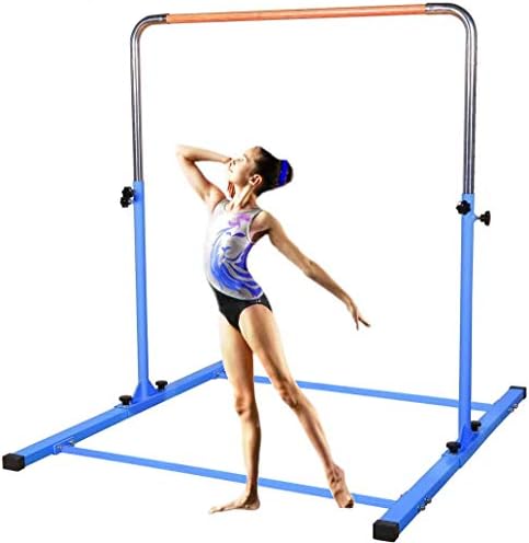 SHIWEI Gymnastics Training Bar- Height Adjustable 3' to 5' Horizontal Kip Bar for Kids