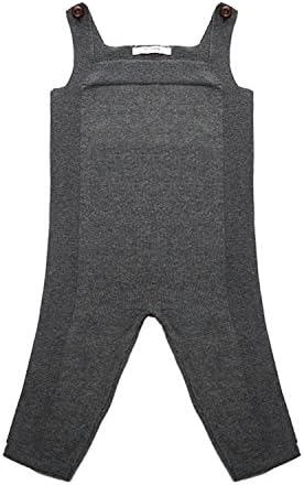Felds 1-5Y Autumn Knitted Baby Rompers Overalls Jumpsuits Boys Girls Candy Color Bib Harem Pants Dark Grey 18M