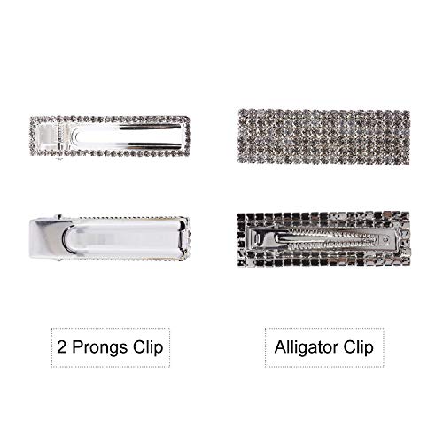 12 Pack Silver Vintage Retro Geometric Metal Pearl Crystal Rhinestone Branch Leaf Hair Clips Snap Barrettes Claw Clamps U Shaped Decorative Bobby Pin Alligator Hairclips Wedding Party Bridal Accessory - Thumbnail 4