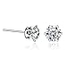 Sterling Silver Cubic Zirconia Stud Earrings Sensitive Ears 5mm