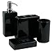 Kiera Grace Ceramic Toothbrush Holder, 5 by 5.25 by 2.25 Inch, Black
