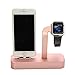 COTEetCI [2 in 1 Charging Dock] Cellphone Charger Docking Station Watch Dock Cradle for Watch 38mm/ 42mm, Phone 8/7-Rose Gold