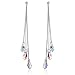 SBLING Platinum-Plated Color Change Multi-Teardrop Earrings Made with Aurora Borealis Austrian Crystals